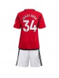 Manchester United Donny van de Beek #34 Dječji Domaci Dres kompleti 2023-24 Kratak Rukavima (+ kratke hlače)